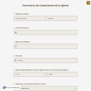Formulario de Compromiso de la Iglesia