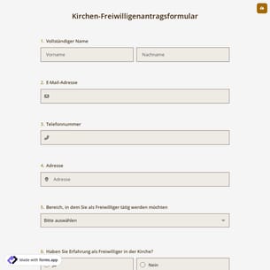 Kirchen-Freiwilligenantragsformular