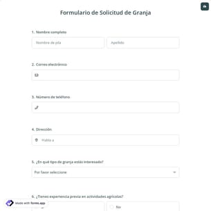 Formulario de Solicitud de Granja