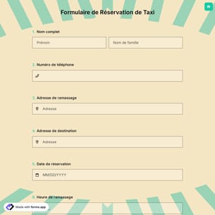 Formulaire de Réservation de Taxi