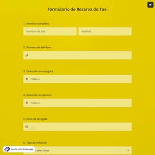 Formulario de Reserva de Taxi