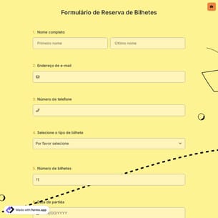 Formulário de Reserva de Bilhetes