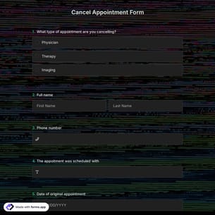 Cancel Appointment Form