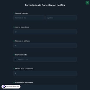 Formulario de Cancelación de Cita