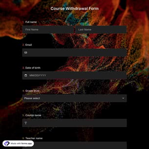 Course Withdrawal Form