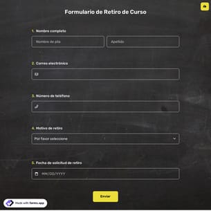 Formulario de Retiro de Curso