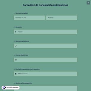 Formulario de Cancelación de Impuestos