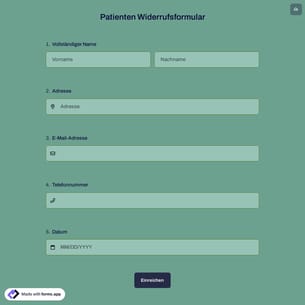 Patienten Widerrufsformular