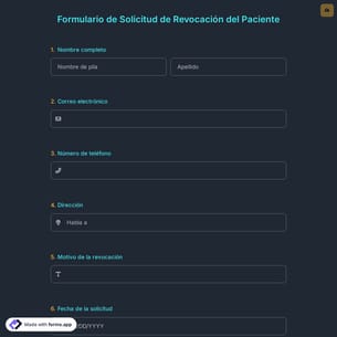 Formulario de Solicitud de Revocación del Paciente