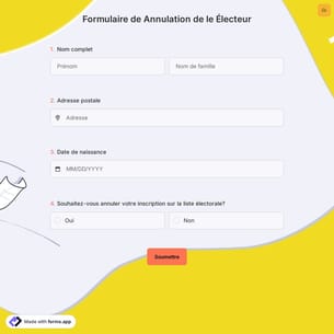 Formulaire de Annulation de le Électeur