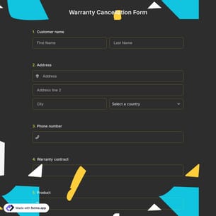 Warranty Cancellation Form