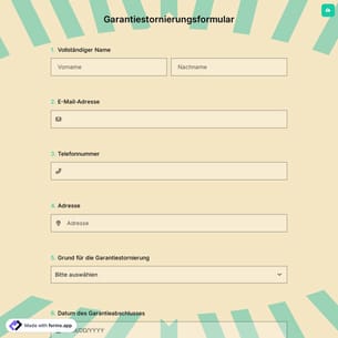 Garantiestornierungsformular