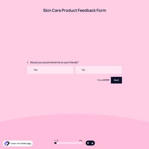 Skin Care Product Feedback Form