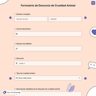 Formulario de Denuncia de Crueldad Animal