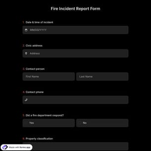 Fire Incident Report Form