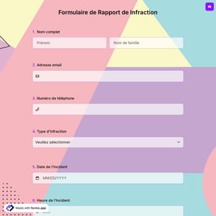 Formulaire de Rapport de Infraction