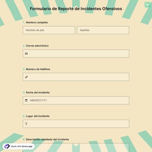 Formulario de Reporte de Incidentes Ofensivos