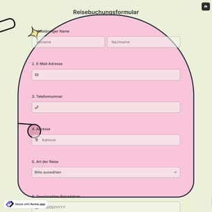 Reisebuchungsformular