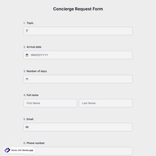 Concierge Request Form