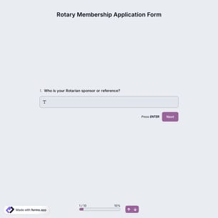 Rotary Membership Application Form