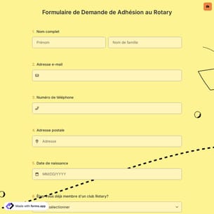 Formulaire de Demande de Adhésion au Rotary