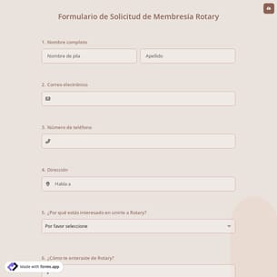 Formulario de Solicitud de Membresía Rotary