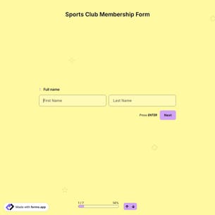 Sports Club Membership Form