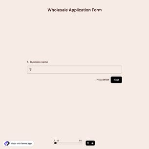Wholesale Application Form