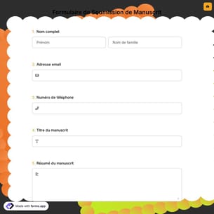 Formulaire de Soumission de Manuscrit