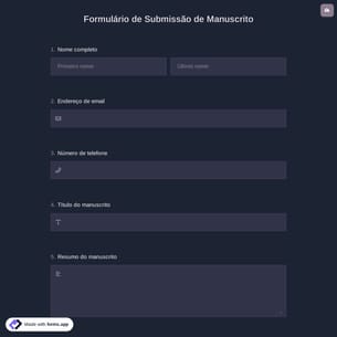 Formulário de Submissão de Manuscrito