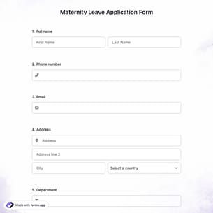 Maternity Leave Application Form