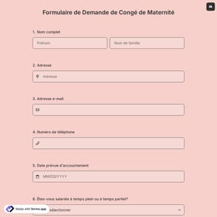 Formulaire de Demande de Congé de Maternité