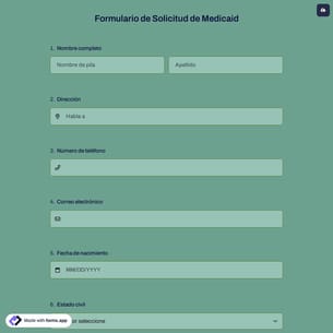 Formulario de Solicitud de Medicaid