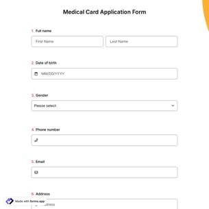 Medical Card Application Form