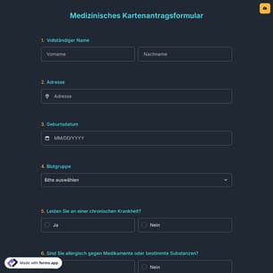 Medizinisches Kartenantragsformular