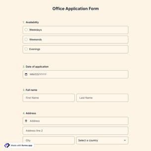 Office Application Form