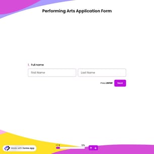 Performing Arts Application Form