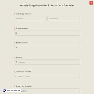 Ausstellungsbesucher Informationsformular