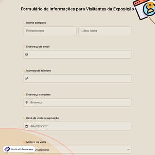 Formulário de Informações para Visitantes da Exposição
