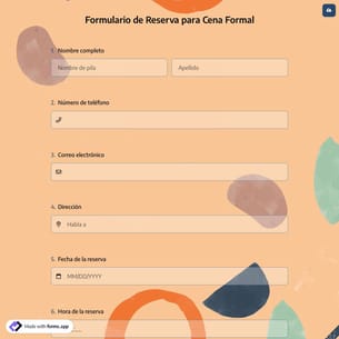 Formulario de Reserva para Cena Formal