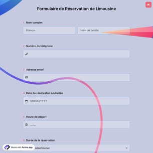 Formulaire de Réservation de Limousine
