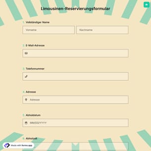 Limousinen-Reservierungsformular