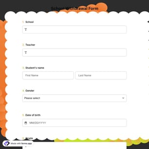 School Withdrawal Form