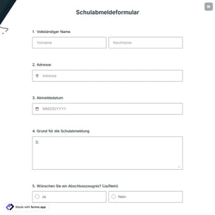 Schulabmeldeformular