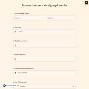 Farmers Insurance Kündigungsformular