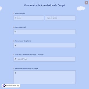 Formulaire de Annulation de Congé