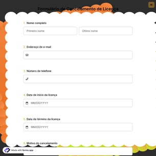 Formulário de Cancelamento de Licença