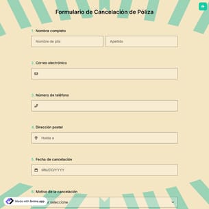 Formulario de Cancelación de Póliza