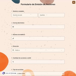Formulario de Emisión de Acciones