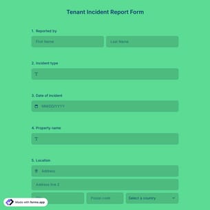 Tenant Incident Report Form